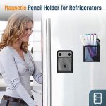 DALTACK Magnetic Pencil Holder Magnetic Shelf for the Whiteboard 3-Grid Mesh Magnetic Pen Holder for Refrigerator Magnetic Organizer Locker Accessories Organizer for Home, School and Office, Black - Image 5